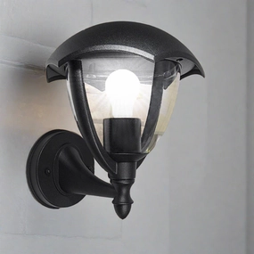 CGC POPPY Black Curved Coach Lantern Up LightMotion activated driveway security lights