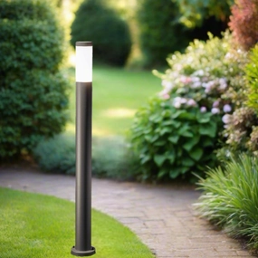 CGC ROME 1m Anthracite Dark Grey Outdoor Post Light Opal DiffuserMotion activated driveway security lights
