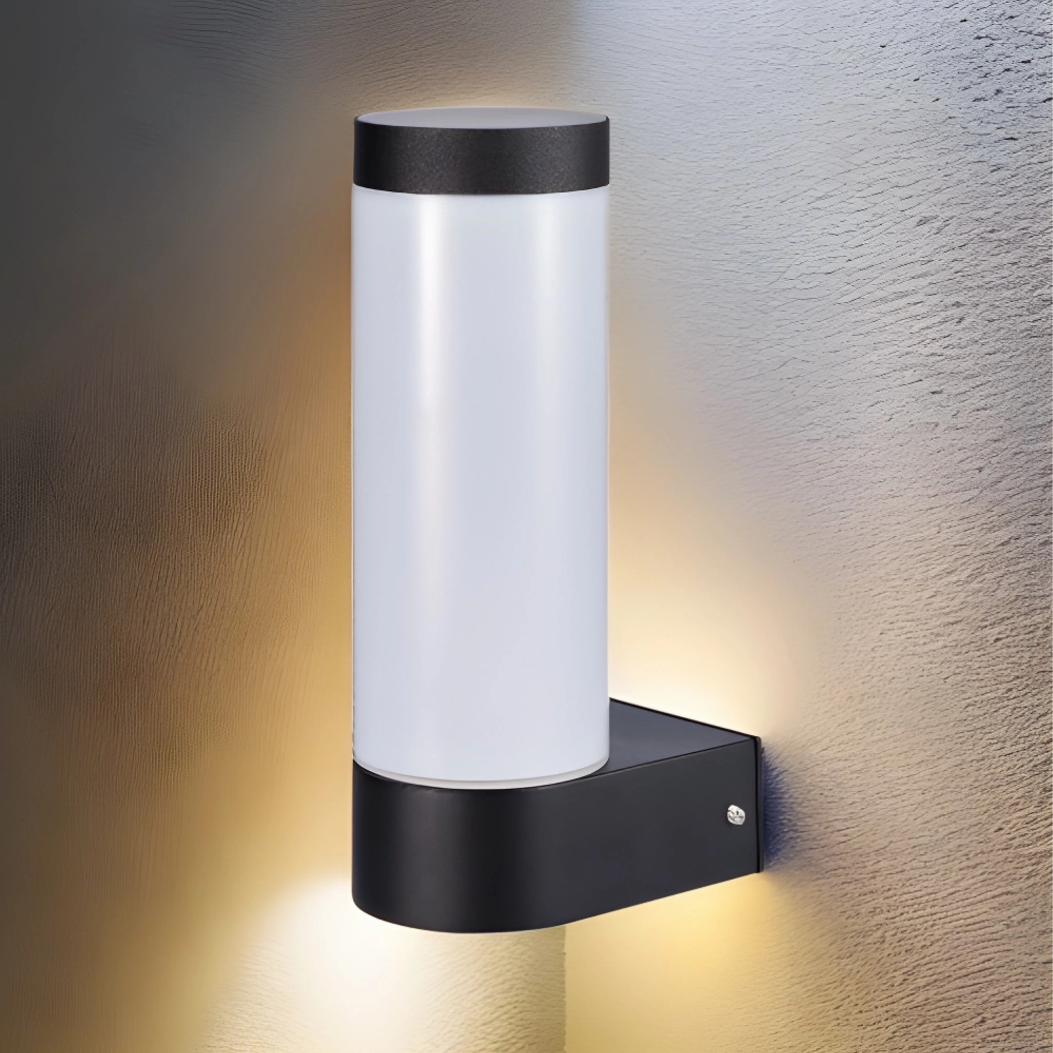 CGC ROME Anthracite Dark Grey E27 Outdoor Wall Light Opal Diffuser IP44