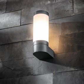 CGC ROME Anthracite Dark Grey E27 Outdoor Wall Light Opal Diffuser IP44Weatherproof outdoor lighting