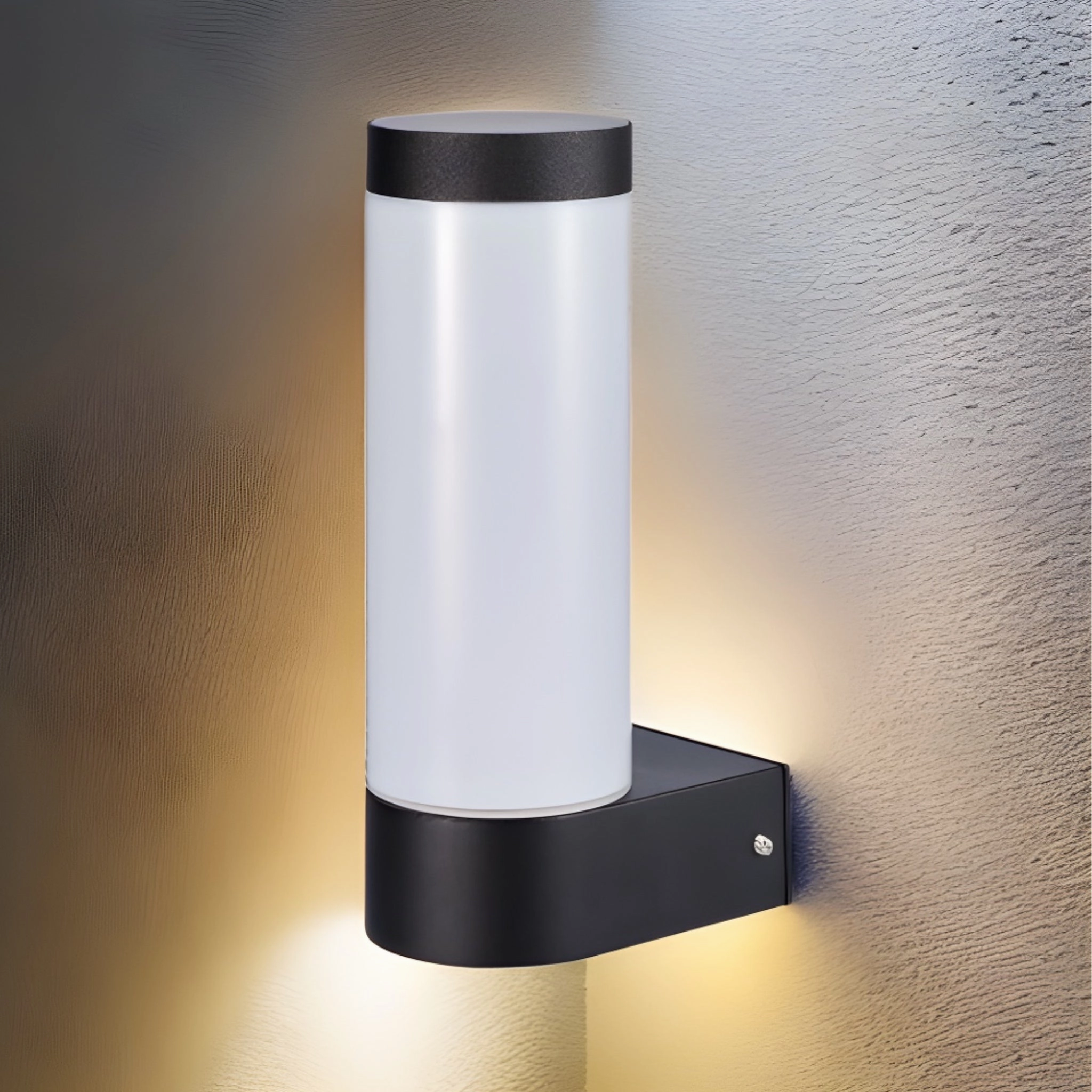 CGC ROME Anthracite Dark Grey E27 Outdoor Wall Light Opal Diffuser IP44