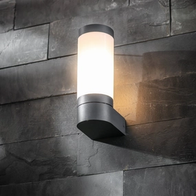 CGC ROME Anthracite Dark Grey E27 Outdoor Wall Light Opal Diffuser IP44Outdoor wall sconces with motion sensor