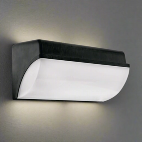 CGC ROX Black Curved Outdoor LED Wall Light with Opal Diffuser IP65 10WWeatherproof outdoor lighting