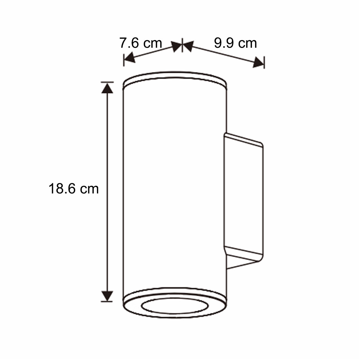 CGC SHERRI Dark Grey Cylinder Up and Down Outdoor Wall Light