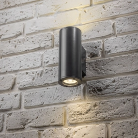 CGC SHERRI Dark Grey Cylinder Up and Down Outdoor Wall LightOutdoor wall sconces with motion sensor