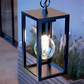 CGC SIENNA Black Hanging Outdoor Porch Lantern Ceiling LightMotion activated driveway security lights