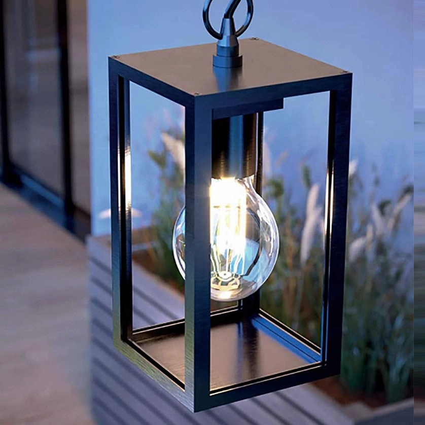 CGC SIENNA Black Hanging Outdoor Porch Lantern Ceiling LightMotion activated driveway security lights