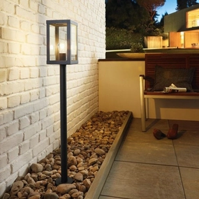CGC SIENNA Black Outdoor Post Light With Rectangle DiffuserMotion activated driveway security lights