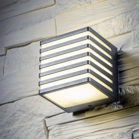 CGC SIROLO Anthracite Grey Square LED Outdoor Cube Wall Light Decorative Grill 4000k IP54 10W 1000lmOutdoor wall sconces with motion sensor