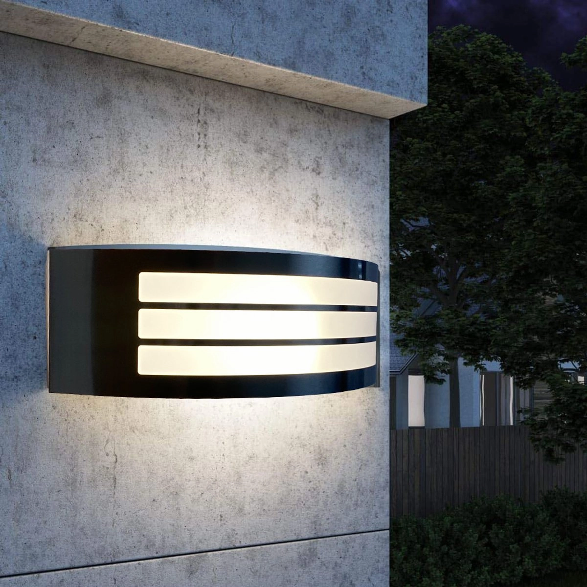 CGC STRIKER Black Curved Arc Outdoor Wall Light