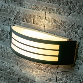 CGC STRIKER Black Curved Arc Outdoor Wall LightMotion activated driveway security lights
