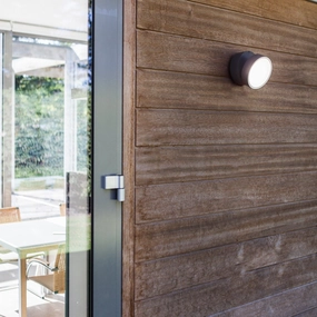 CGC TAYLOR Dark Grey Medium Circular LED Wall Adjustable SpotlightOutdoor wall sconces with motion sensor