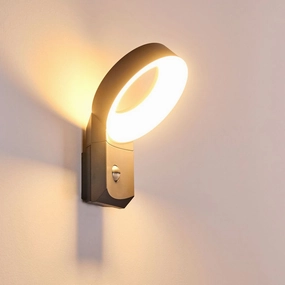 CGC THEA Dark Grey Halo LED Outdoor Motion Sensor Wall LightMotion activated driveway security lights
