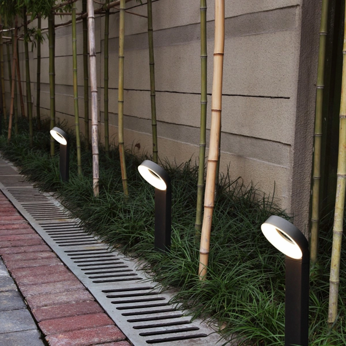CGC THEA Dark Grey Halo LED Outdoor Post LightMotion activated driveway security lights