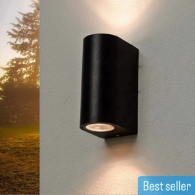 CGC TIAGO Black Large Curved Double SpotlightsMotion activated driveway security lights