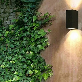 CGC TIAGO Black Rectangle Double SpotlightsOutdoor wall sconces with motion sensor