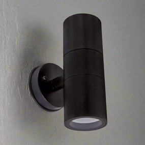 CGC TOPAZ Black GU10 Outdoor Up And Down Wall Light Polycarbonate IP54Outdoor wall sconces with motion sensor