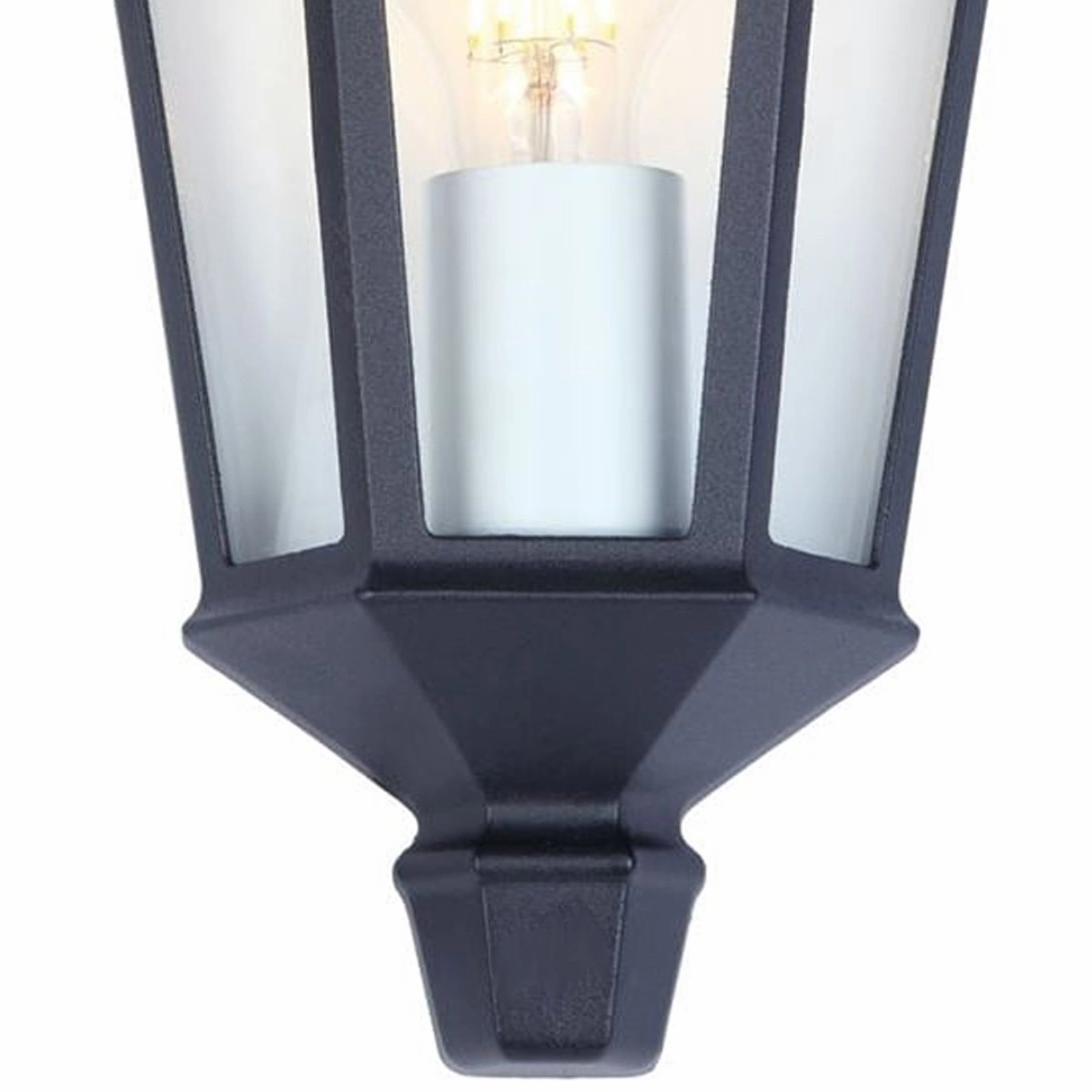 CGC TYRA Black Vintage Style Half Lantern Outdoor Wall Light