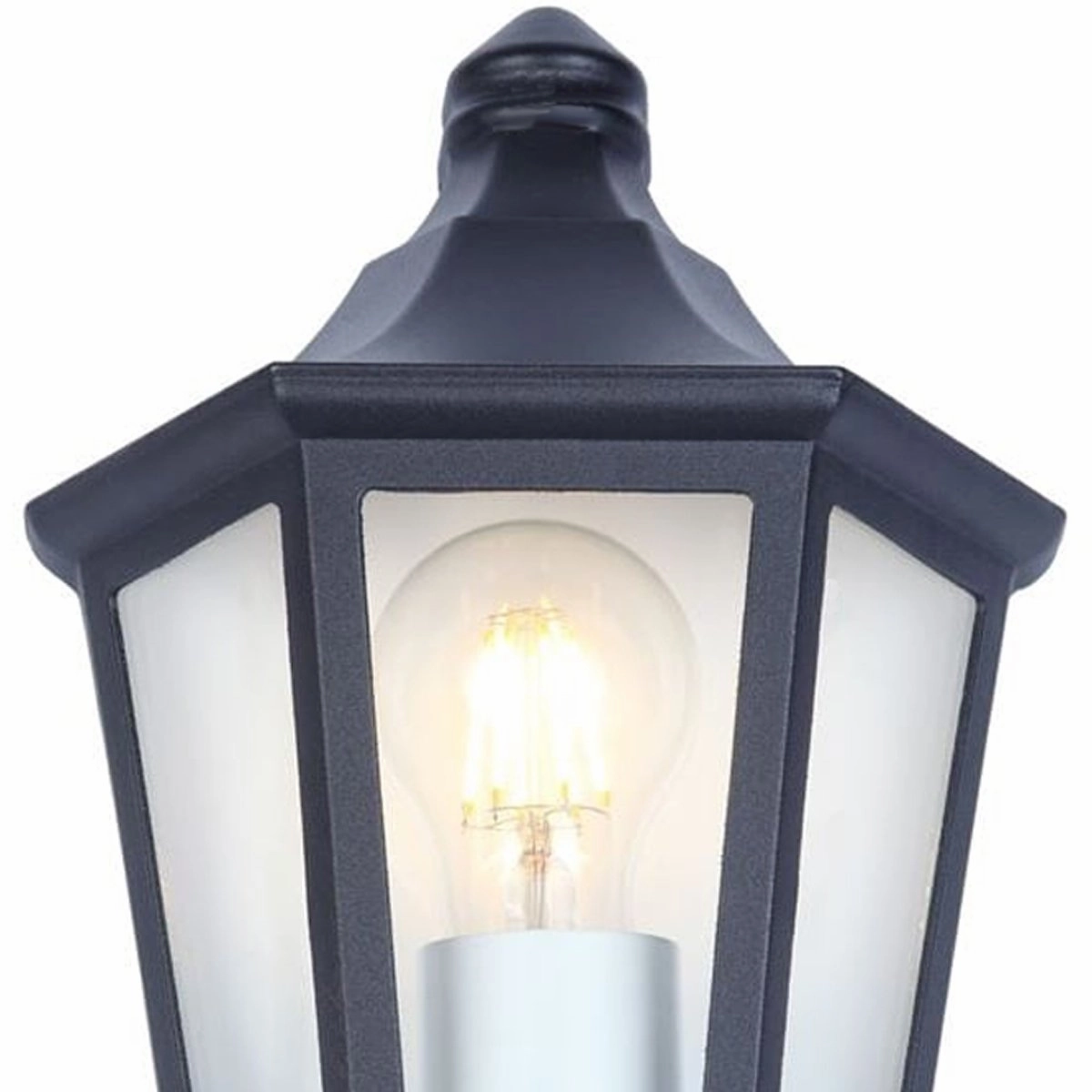 CGC TYRA Black Vintage Style Half Lantern Outdoor Wall Light