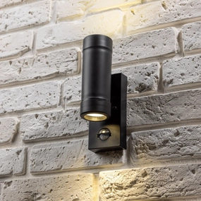 CGC VALENTINE Black Outdoor Double Wall Light With Motion SensorOutdoor wall sconces with motion sensor