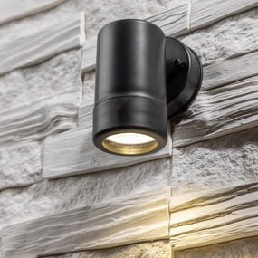 CGC VALENTINE Black Outdoor Single Spot Wall LightOutdoor wall sconces with motion sensor