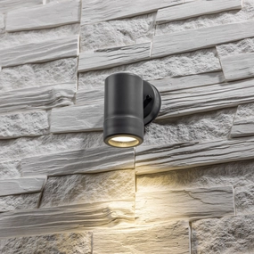 CGC VALENTINE Dark Grey Outdoor Single Spot Cylinder Wall LightOutdoor wall sconces with motion sensor