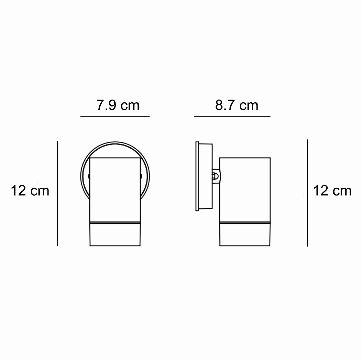 CGC VALENTINE Dark Grey Outdoor Single Spot Cylinder Wall Light