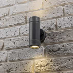 CGC VALENTINE Dark Grey Outdoor Up and Down Double SpotlightOutdoor wall sconces with motion sensor