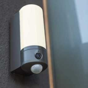 CGC VANESSA Dark Grey Cylindrical Camera & LED Wall Light With App ControlMotion activated driveway security lights