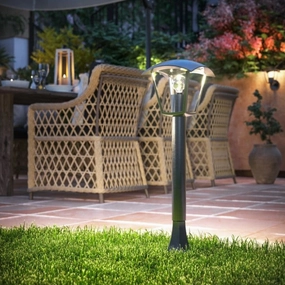 CGC VIOLET Black Outdoor Long Post Coach Style LightMotion activated driveway security lights