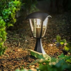 CGC VIOLET Black Outdoor Short Post Coach Style LightMotion activated driveway security lights