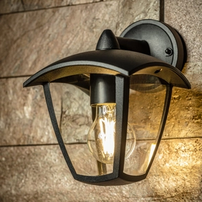 CGC VIOLET Down Black Outdoor Wall Lantern LightOutdoor wall sconces with motion sensor