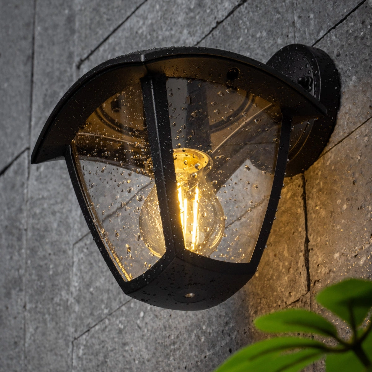 CGC VIOLET Down Black Outdoor Wall Lantern Light