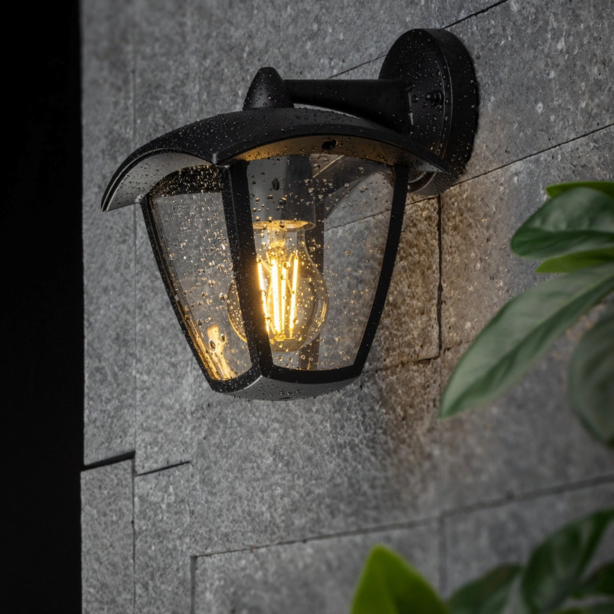 CGC VIOLET Down Black Outdoor Wall Lantern Light