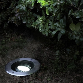CGC YARA Silver Angled Compact Recessed Outdoor Ground LightSolar deck post cap lights
