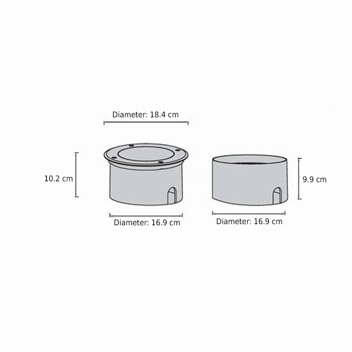CGC YARA Silver Angled Compact Recessed Outdoor Ground Light