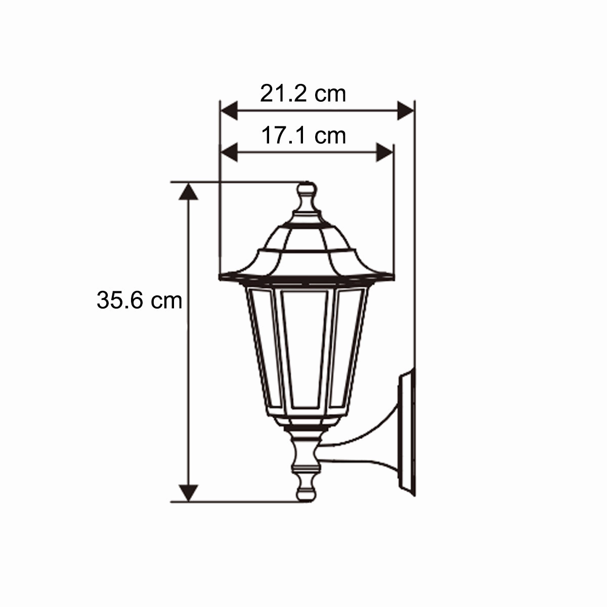CGC YASMIN Black Outdoor Traditional Lantern Style Wall Light