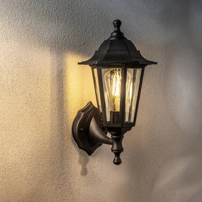 CGC YASMIN Black Outdoor Traditional Lantern Style Wall LightOutdoor wall sconces with motion sensor