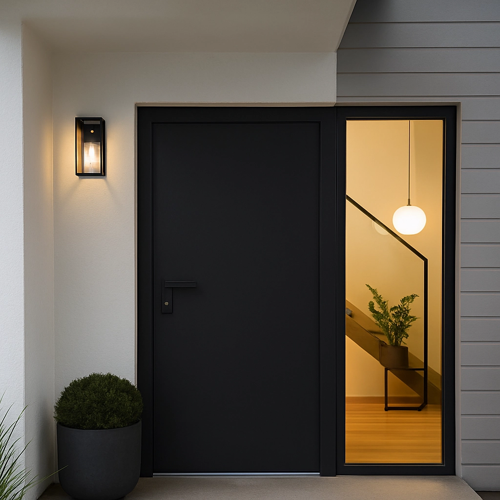 CGC ZOEY PIR Anthracite Dark Grey E27 Outdoor Wall Light Clear Diffuser IP54