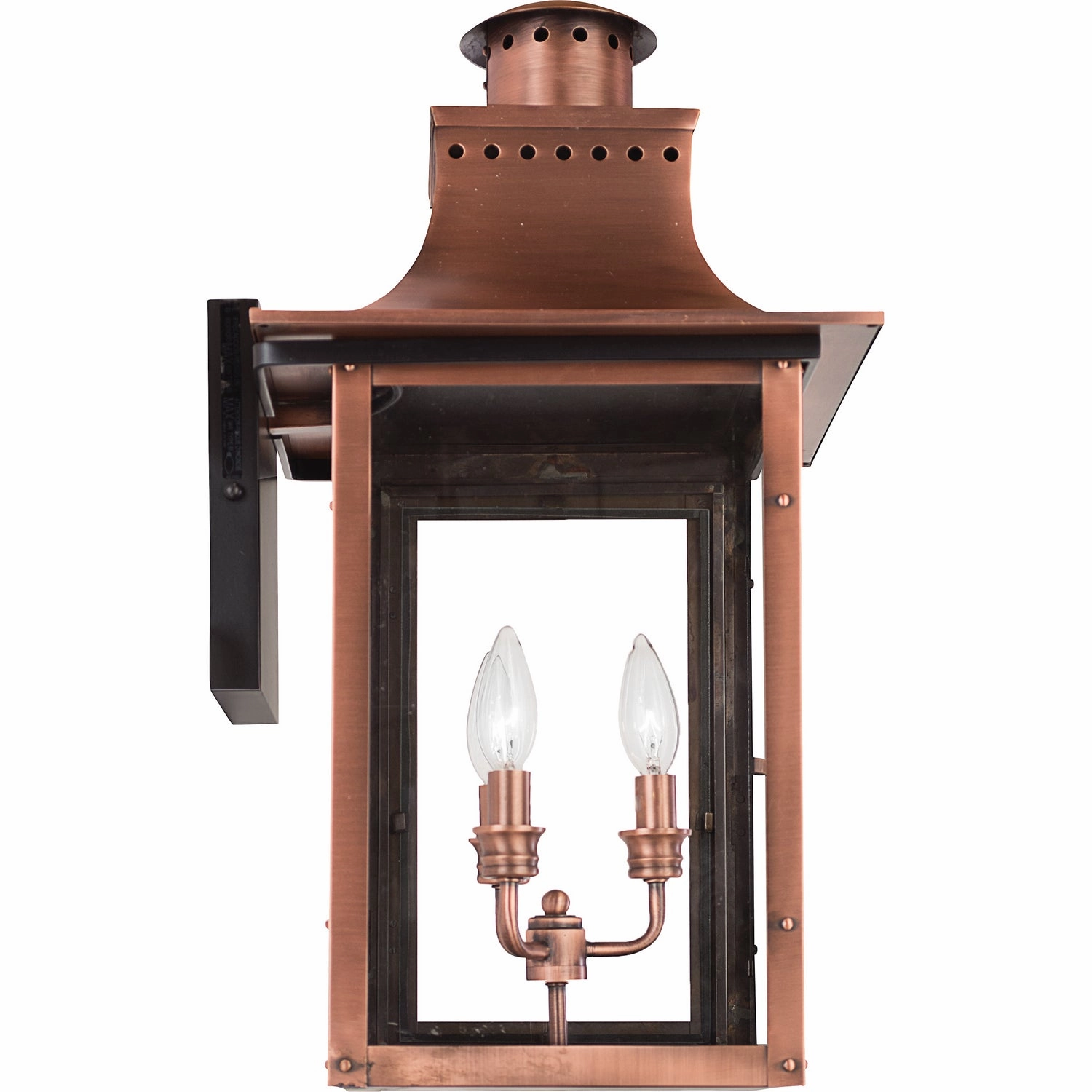 Chalmers Three Light Outdoor Wall Lantern Aged Copper