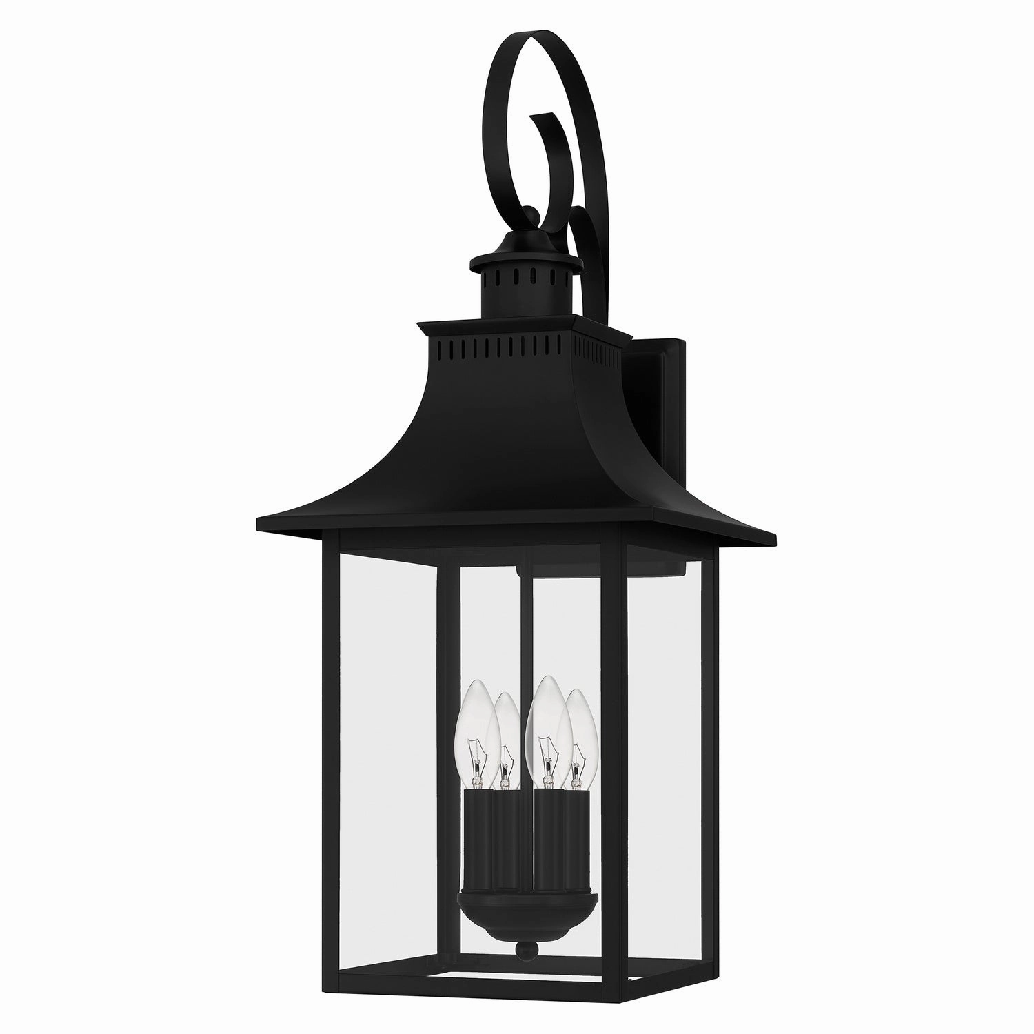 Chancellor Four Light Outdoor Wall Lantern Mystic Black