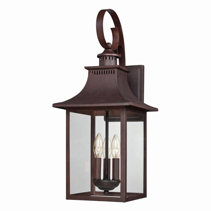 Chancellor Three Light Outdoor Wall Lantern Copper BronzeOutdoor wall sconces with motion sensor