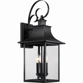 Chancellor Three Light Outdoor Wall Lantern Mystic BlackOutdoor wall sconces with motion sensor