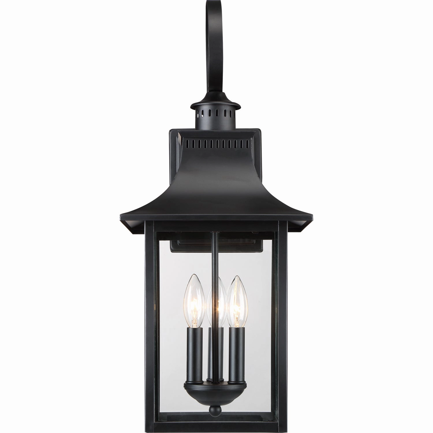 Chancellor Three Light Outdoor Wall Lantern Mystic Black