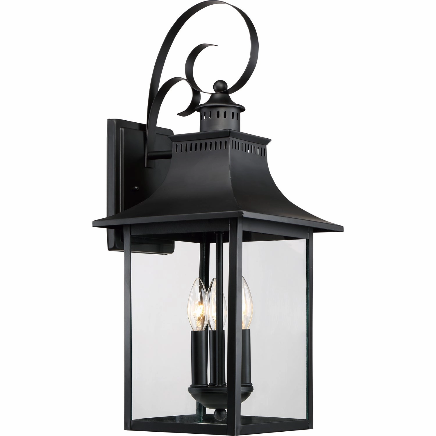Chancellor Three Light Outdoor Wall Lantern Mystic BlackOutdoor wall sconces with motion sensor