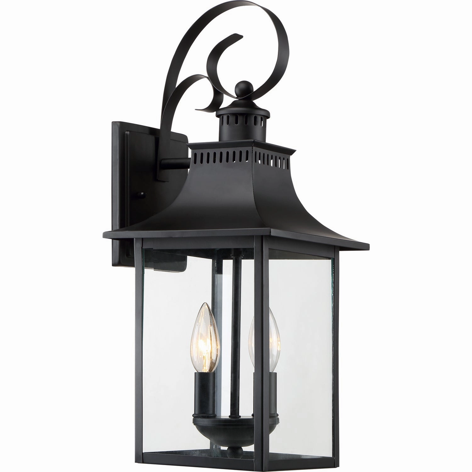 Chancellor Two Light Outdoor Wall Lantern Mystic BlackOutdoor wall sconces with motion sensor