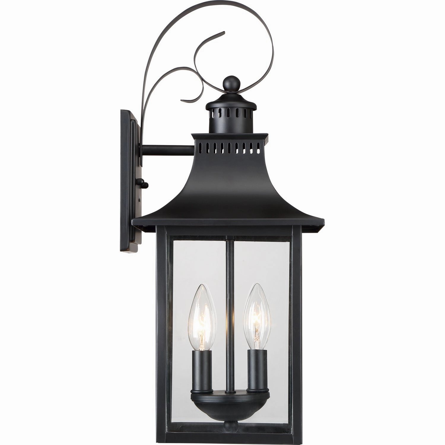 Chancellor Two Light Outdoor Wall Lantern Mystic Black