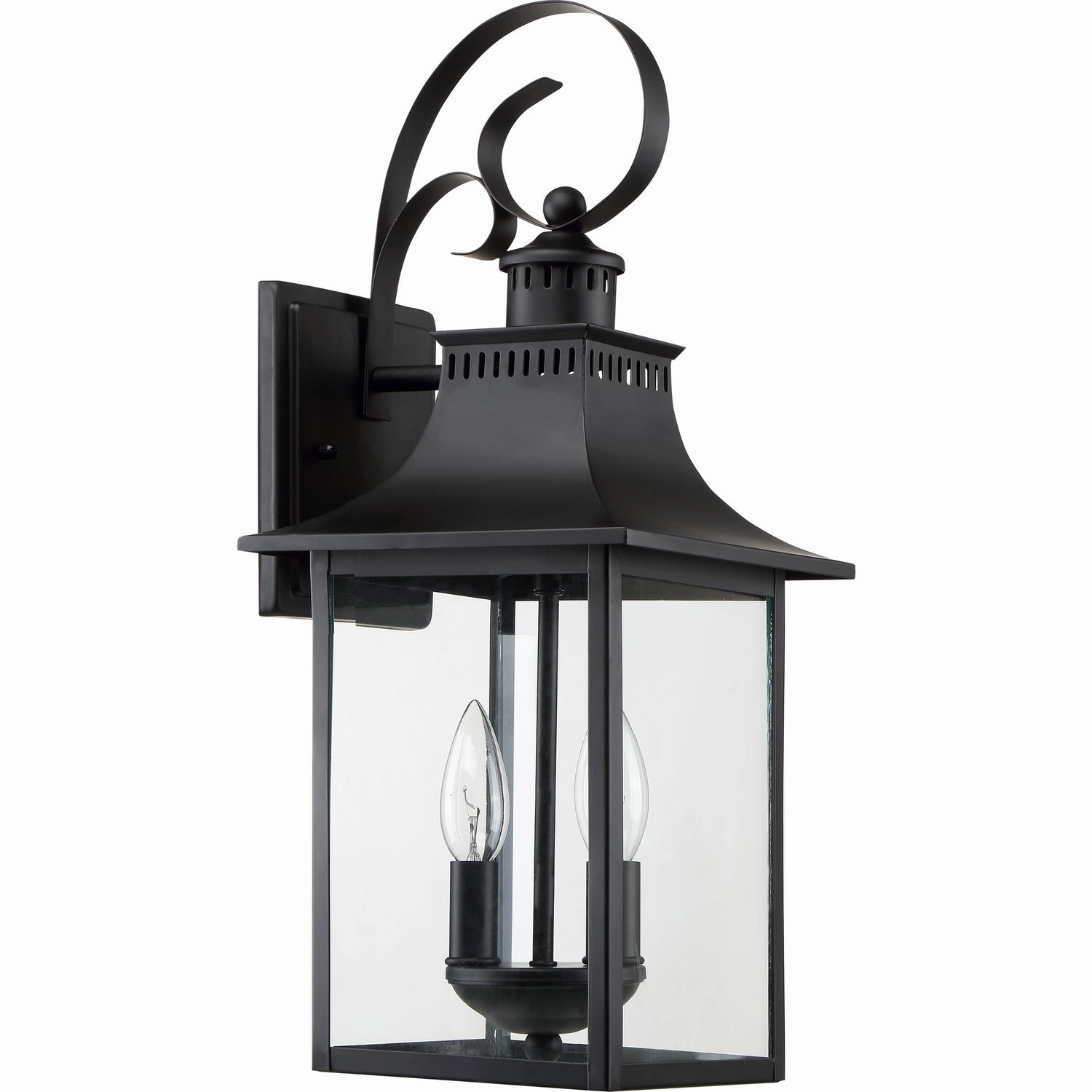 Chancellor Two Light Outdoor Wall Lantern Mystic Black