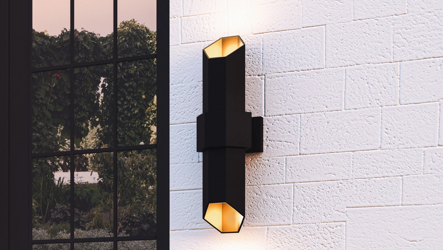 Chasm LED Outdoor Wall Mount Matte Black Gold