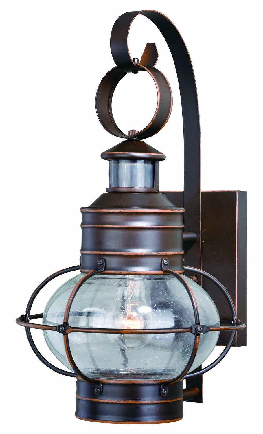 Chatham One Light Motion Sensor Outdoor Wall Light Burnished BronzeOutdoor wall sconces with motion sensor